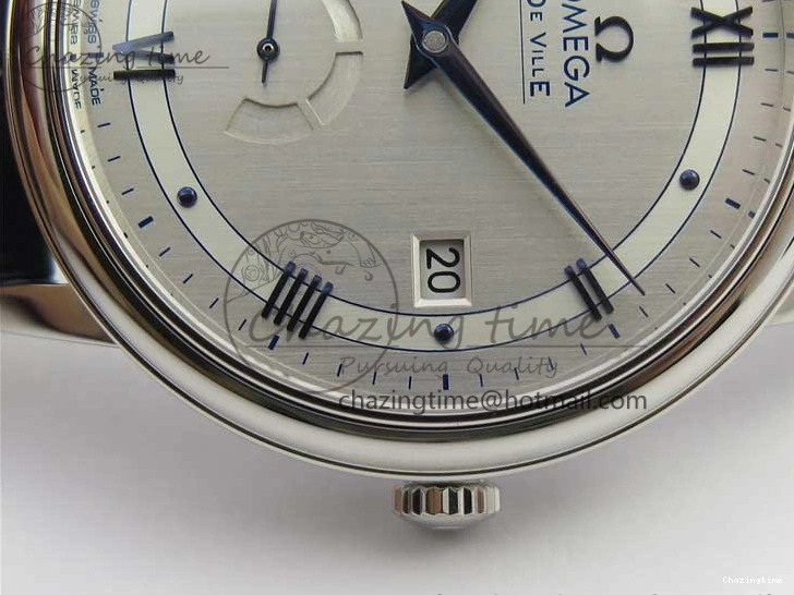 0312 Timeless De Ville Prestige Real PR SS ZF 1:1 Best Edition Gray Dial Blue Markers on Blue Leather Strap MIYOTA 7936